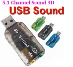 External USB 5.1 3D sound card audio adapter with 3.5mm Headphone and Microphone