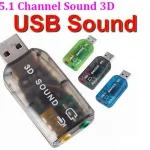 External USB 5.1 3D sound card audio adapter with 3.5mm Headphone and Microphone